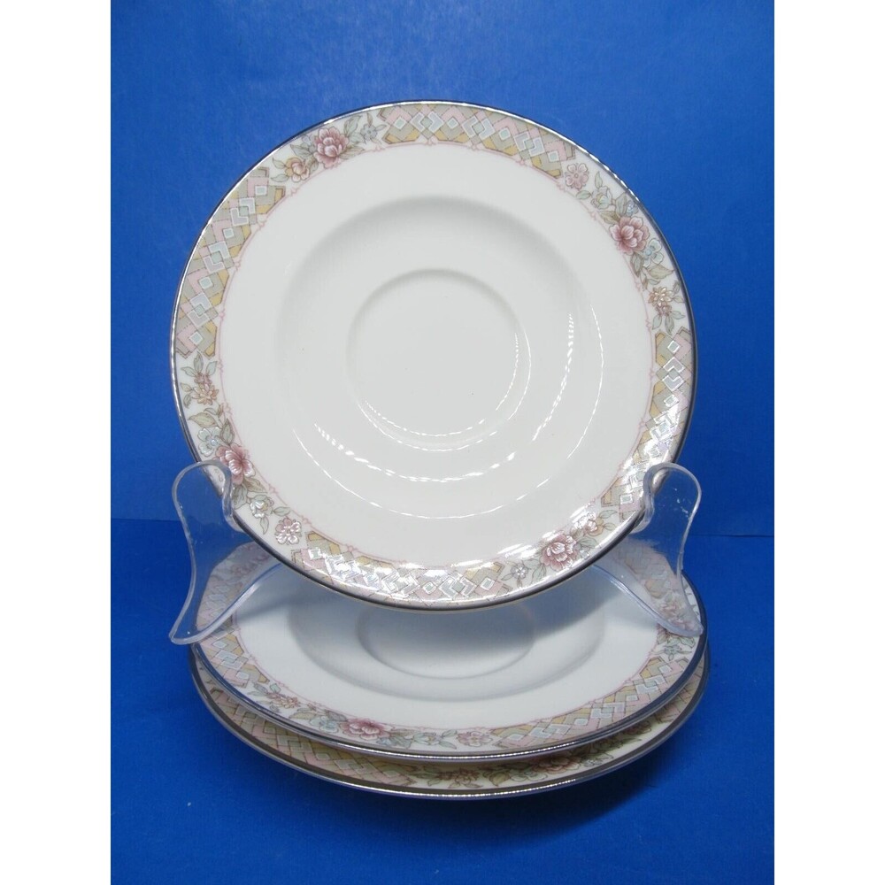 Noritake Imperial Garden Set Of Three 5 7/8" Saucers Only VGC